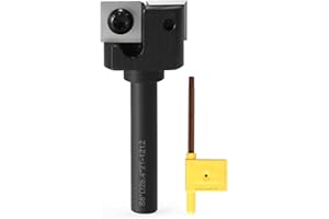 HOZLY Lot de 2 fraises planes à flûtes, tige de 8 mm, diamètre de coupe de 25,4 mm, lame en carbure interchangeable à 4 côtés, fraise de dressage, fraise à aplatir, embout de surface, fraise de rabotage