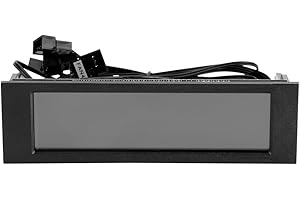 ASHATA Richer-R PC Fan Controller,5-Fans Speed Controller CPU Temperature Sensor Computer Cooling Drive Bay Front LCD Panel