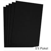 Etika Siyah Renkli Mukavva 35x50 cm 5&rsquo;li Paket - 1.0 mm Kalınlık - Sunum, Pano ve Maket Yapımı İ&ccedil;in Sert ve Dayanıklı Karton