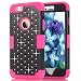 Produktbild iPhone 6S Schutzhülle, iPhone 6 Fall, asstar Studded Bling Strass stoßfest Hybrid Hart PC Soft Silikon High Impact Resistant Armor Defender Schutzhülle für Apple iPhone 6/6S, Schwarz/Rosé