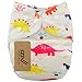 iZiv(TM) Newborn Nappy with 1 Thick Insert Infant Waterproof/Adjustable/Reusable/Washable Pocket Cloth Nappy Fit Babies 0-3 Years(Cute Colorful Dinosaur)