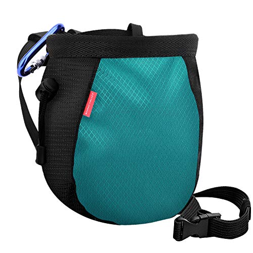 Rhino Valley Sac de Craie, Sac à Magnésie d'escalade avec la Ceinture Réglable et Le Mmousqueton pour l'escalade, la Gymnastique, Le Levage de Poids