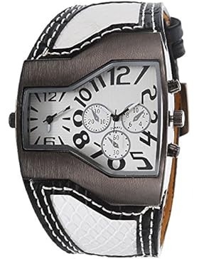 BlueVega Männer & Frauen Sport-Automatic Lederarmbanduhr Verschiedene Weiß