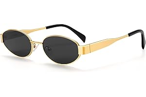 YUGDRUZY Oval Sonnenbrille Damen Vintage Trendy,UV400 Schutz Retro Sonnenbrille Damen Vintage Sunglasses Dupes Sonnenbrillen Damen Retro Sunglasses Woman Retro Sonnenbrille für Frauen,Mode Geschenke