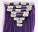 S-noilite Fashion 8 Piece Clip in Hair Extensions Long Full Head 18 Clips 24 inches Curly Black Purple