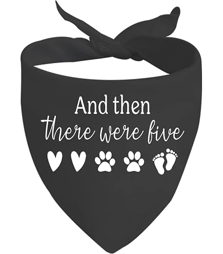 Baby-Hunde-Halstuch 'We're Getting A Welpe' – 2 Stück Set In Weiß Und Schwarz, 70x34 Cm