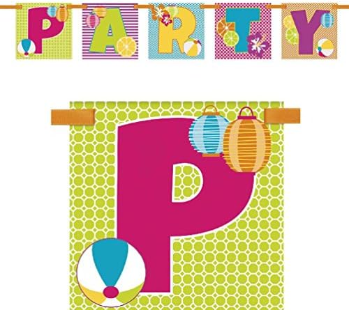 2.75Ft Tropical Beach Summer Bbq Pool Party Block Flag Banner Decoration