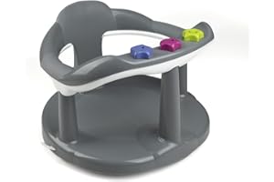 THERMOBABY - Anneau De Bain Bébé Aquababy - Siège De Bain Confortable, Ludique & Stable - Installation Facile - De 7 à 16 Mois - Fabriqué En France - Gris Taupe