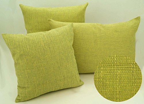 edle Kissenhülle meliert mit Struktur in hochwertiger Bouclé Leinen-Optik mit Reißverschluß - in grün 40x40 cm - Kissen Typ314
