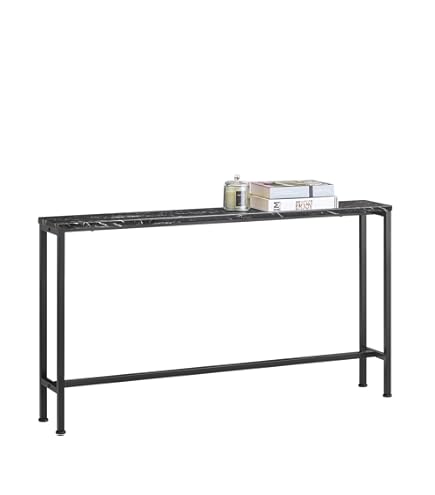 Smalle consoletafel, 15 cm diep, hoge sofa-bijzettafel, entreetafel, gangtafel achter de bank, tafel voor woonkamerdecoratie (afmetingen: 100 x 15 x 75 cm, kleur: zwart