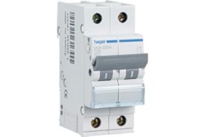 Hager MUN216A Interruptor Automático Magnetotérmico Serie MU, 2P, 16A, curva C, 6KA