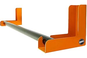 MegaMaxx Wall Mounted Industrial Packing Roll Dispenser for Holding 100 + Materials- Warehouse, Workshop Packaging Paper Craft Roll Wrap Holder (500 mm, Orange & Black)