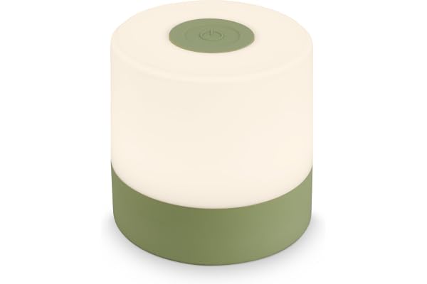 BRILONER - Mini lampe de table LED sans fil, Lampe de chevet à intensité variable Touch, Lampe de bureau, Lampe de lecture, Lampe de table extérieure & intérieure, Vert
