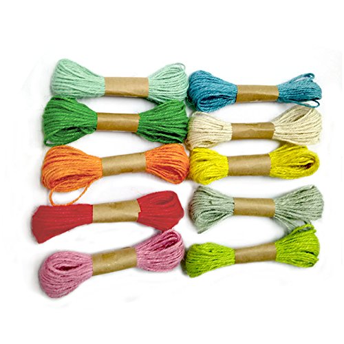 100M Natürlicher Bakers Twine Durable Baumwolle Schnur Bastelschnur Ideal geeignet furs Geschenkpapier und DIY Basteln Dekoration(10 Farben) - 5