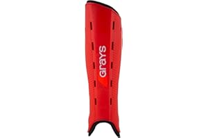 GRAYS G600 Unisex Youth Shin Guard, Red/Black, S