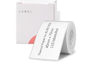 NIIMBOT Etykiety do drukarki etykiet B1/B21/B3S, 40 x 70 mm, wodoodporne, olejoodporne i odporne na rozdarcie etykiety NIIMBOT (białe)