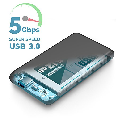 KabelDirekt externes 2,5-Zoll USB 3.0 Festplattengehäuse für SATA (HDD+SSD Case) mit High Speed (5GBit/s) für PC, Notebook und Mac – PRO Series - 6