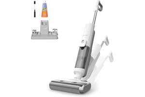 Proscenic F10 Ultra Aspiradora Escoba sin Cable en Seco y Húmedo, 60 Min de autonomía, Autolimpieza, Limpia Esquinas y Bordes, para Suelos Duros, Pelo de Mascotas, Diseño de Inclinación de 180°