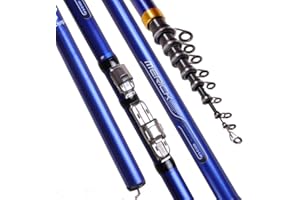 GERRIT Caña de Pescar Giratoria de Fibra de Carbono - 3,6 M, 4,5 M, 5,4 M, 6,3 M, Potencia M - Telescópica para Roca, Alimentadora de Carpa, para Surf