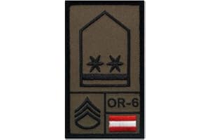 ‎CAFÉ VIERECK Café Viereck ® Österreich Oberwachtmeister - Bundesheer Rank Patch mit Dienstgrad Gestickt mit Klett – 9,8 cm x 5,6 cm