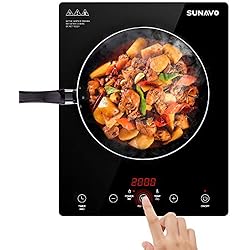SUNAVO Plaque à Induction Portable 2000W Plaques de Cuisson Céramique 15 Niveaux de Température