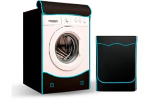 ELECTROHOGAR Funda Lavadora Impermeable Carga Frontal | 60x56x85cm | Tejido Oxford 420D | Para Lavadora y Secadora | Doble Cierre, Resistente a Lluvia y Sol | Protección para Exterior e Interior (L)