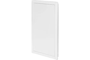 Awenta 200 x 400 mm Plastic Access Panel Door - White Opening Flap Cover Plate - Inspection Hatch - Door Latch - Concealed Hinge - Removable Door - Paintable Smooth Surface (8 x 16 Inches)