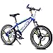 Produktbild TLMYDD Kinderfahrrad 16/18/20 Zoll Mountainbike 5/8/10/14 Jahre altes männliches und weibliches Kind Fahrradrahmen aus Kohlenstoffstahl, orange/grün/rot/blau (Color : 18 inch Blue)