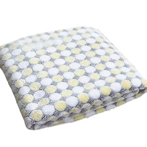 Wonque Pet Mantas para Perro, Manta Gruesa para Gato, Suministros para Mascotas, 1 Unidad, Tela, Beige Dots S, 60 * 40CM