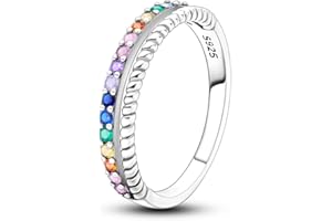 NARMO 925 Sterling Silver Donne Anelli Moon Star Anello Evil Eye Anello Colorato Cubic Zirconia Anello Stackable Vintage Anelli di Dichiarazione per le Donne Dimensione 11.5-19.5