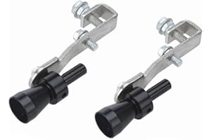 CAOJING 2 Pcs Fischio Per Marmitta Effetto Turbo,Fischietto Per Tubo di Scarico Turbocompresso in Lega di Alluminio, Adatto a Tutti i Fischietti di Scarico di Motociclette e Automobili (Nero, XL)