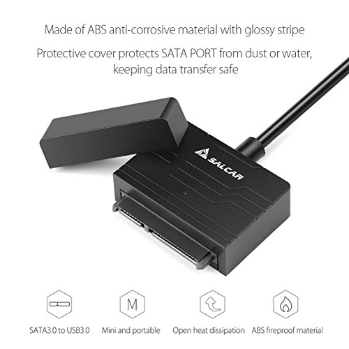 Salcar USB 3.0 SSD 2,5 Zoll SATA Festplatte Adapter Konverter [Optimiert für SSD, Unterstützung UASP SATA III] - 2