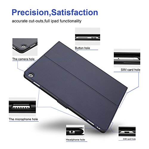 Huawei MediaPad M3 Lite 10.1 hülle, IVSO hochwertiges PU Leder Etui hülle Tasche Case – mit Standfunktion, super 360° Anti-Wrestling, ist für Huawei MediaPad M3 Lite 10.1 Tablet-PC perfekt geeignet (Blau) - 4