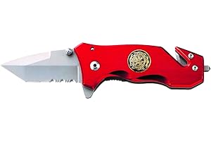 AUSONIA - Coltello tasca cm 15 lama inox satinata manico alluminio con tagliacintura e frangivetro