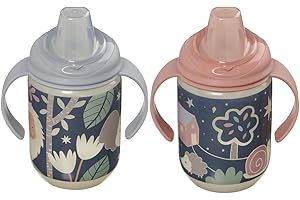 Vital Baby Hydrate Easy Sipper Cup for Toddlers 350ml, Glow-in-The-Dark, Non-Spill, EarthSmart Biodegradable, Dishwasher Safe, Easy Clean Design, BPA-Free, 6m+, 2 Pack