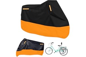FOXTELL Funda para triciclo para adultos, se adapta a todas las bicicletas o motocicletas de 3 ruedas para almacenamiento en exteriores e interiores, 104 pulgadas de largo x 43.3 pulgadas de ancho x 49