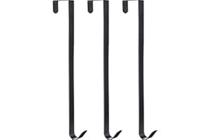 ZHEHAO 3 Pieces Christmas Decor Metal Wreath Hangers Over The Door Light Handy Wreath Hanger Hanging Hook (10 Inch, Black)