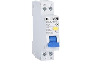 DIHOOL Type a RCBO ELCB RCD 18mm width Circuit Breaker(30mA 2 pole 16A)