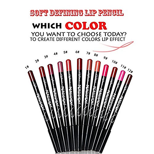 Mode 12 Farbe Wasserdicht Lipliner Lip Liner Pencil Set Nicht Verblassen Lippenstift Pencil Matte Lip Pencil Lip Makeup Set 12 PCS Molie - 7