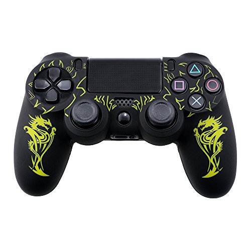 Preisvergleich Produktbild Playstation 4 Silikonhülle mit gelben Drachen (1) / PS4