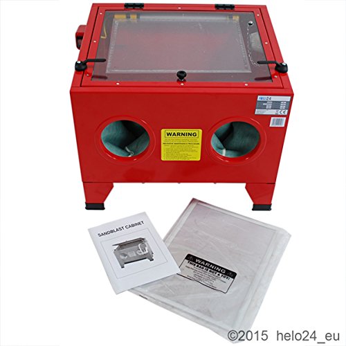 HELO 90 Liter Sandstrahlkabine Sandstrahler mit Luftstrahlpistole - 5