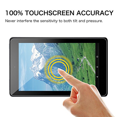 Fintie Fire 7 2017 Folie Panzerglas – [9H Härtegrad] HD klar [stark kratzfest] Hartglas Panzerglas Displayschutzfolie Glasfolie Tempered Glass Screen Protector für Amazon Fire 7 (7. Generation – 2017) - 9
