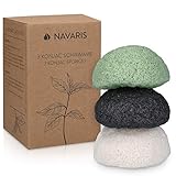 3 esponjas: El set incluye 3 esponjas: 1 de color negro con carbón activado de bambú para pieles grasas o mixtas, 1 verde con té verde para pieles sensibles. La esponja blanca natural es para cualquier tipo de piel.