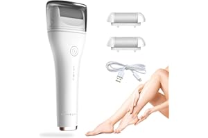 Edicare, Lima Eléctrica para Pies, Pedicura Profesional, para Mujer y Hombre, Ideal para Eliminar y Quitar Durezas, Callos y Piel, Resistente al agua, Recargable con USB, Cuidado de Pies (Blanco)