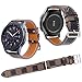 Produktbild Qianyou Samsung S3 Armband Leder, Lederarmband für Samsung Gear S3 Frontier/Classic Sportarmband mit Edelstahl Metall Schließe Uhr Armband Erstatzband Uhrenarmband, Unisex-Hell Braun