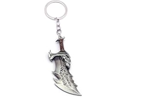 FEIDIAO Game G O War 4 Keychains Kratos Keyring Kui Ye Axe Hammer Knife Weapons Model Men Cosplay Car key chian (A)