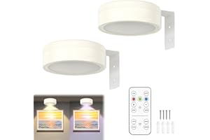 Suevut Luce per Quadri Magnetiche Senza Fili, 2 Pezzi Lampada LED Ricaricabile con Telecomando, 3 Modalità di Colore, Luce per Cornici e Opere d'Arte, Illuminazione da Parete per Ritratti e Quadri