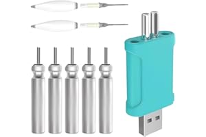 Dhqkqg CR 425 LED Floats Fishing Battery Set, 7 Rechargeable Batteries for Fishing Floats Fishing with USB Charger, Rechargeable Cr425 Battery, Rechargeable CR425 USB Fishing Floats Battery for LIR425
