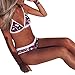 Produktbild Bikini CLOOM Damen Zweiteiliger Badeanzug schöne Zweiteilige Badeanzüge Blatt Gedruckt Tankinis V-Ausschnitt Gurt Bademode Frauen Beachwear Strand Bikini Set Retro Tops (Lila, M)