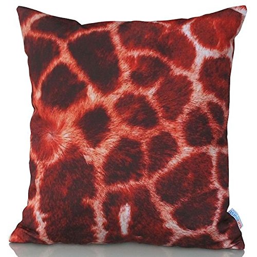 Dekorativer Kissenbezug/Kissenhülle 60cm x 60cm GIRAFFE Hochwertiger Dekokissen-Bezug fmit Giraffen-Fell-Muster für Couch, Bett oder Sofa von Sunburst Outdoor Living - Nur Bezug, Ohne Kissen